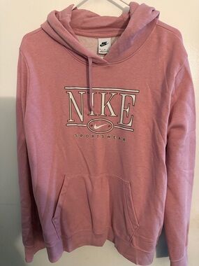 Nike Women's Dusty Pink Crewneck Hoodie with Logo